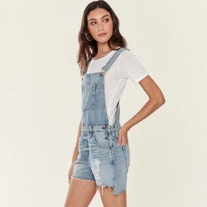 Hudson Jeans Sloane Denim Short Overalls - Size L